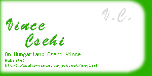 vince csehi business card